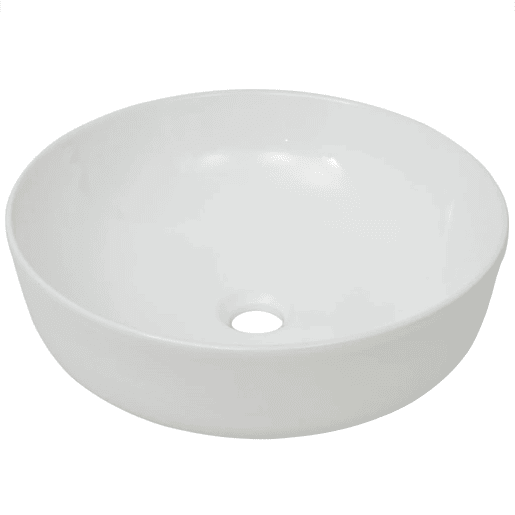 Lavatório - Lavabo - Pia de banheiro redondo em cerâmica branco 41,5x13,5 cm Lavatório - Lavabo - Pia de banheiro redondo em cerâmica branco 41,5x13,5 cm