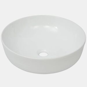 Lavatório - Lavabo - Pia de banheiro redondo em cerâmica branco 41,5x13,5 cm