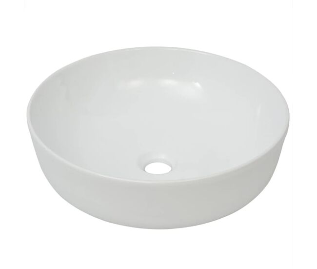 Lavabo - lavamanos redondo de cerámica blanco 41,5x13,5 cm