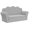 Sofá-cama infantil, Sofá conversível para crianças de 2 lugares pelúcia macia cinzento-claro