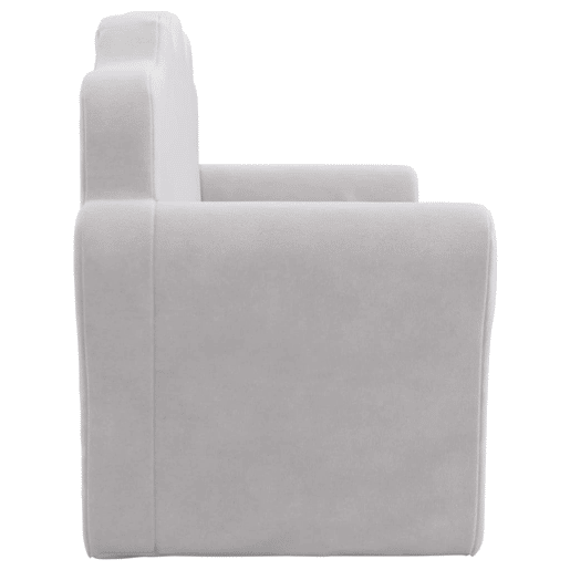 Sofá-cama infantil, Sofá conversível para crianças de 2 lugares pelúcia macia cinzento-claro