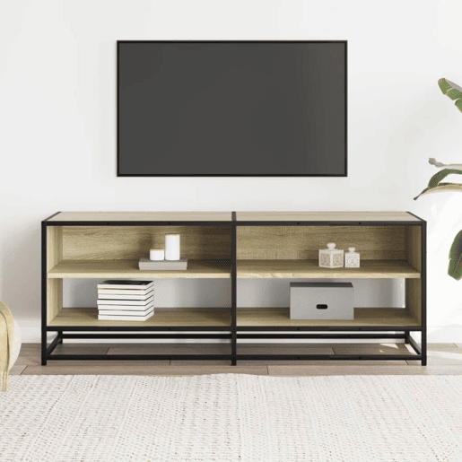 Móvel TV - Modulo de TV - Armário de TV 120,5x40x46 cm derivados madeirametal carvalho sonoma