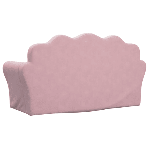 Sofá-cama infantil, Sofá conversível de 2 lugares pelúcia macia rosa