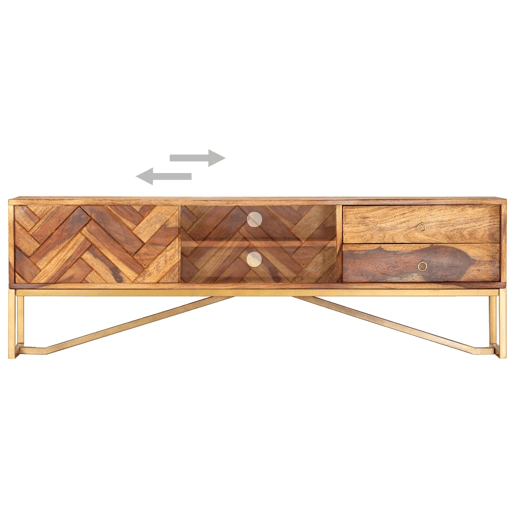 Móvel de TV - Modulo de TV - Armário de TV 140x30x45 cm madeira de sheesham maciça
