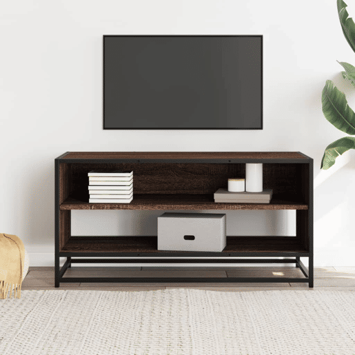 Móvel TV - Modulo de TV - Armário de TV 91x40x46 cm derivados madeirametal carvalho castanho