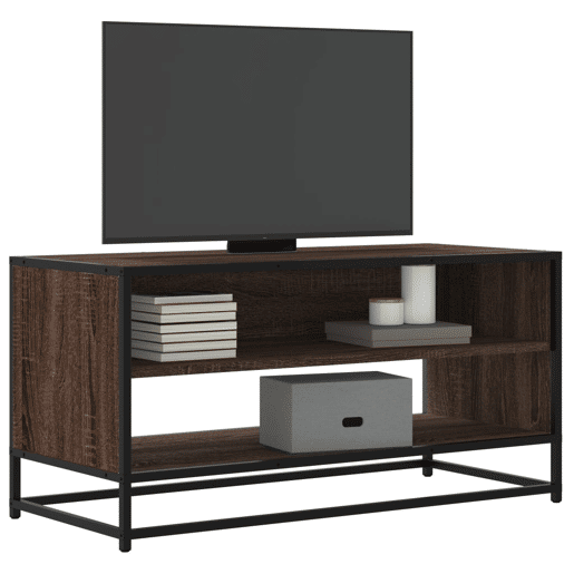 Móvel TV - Modulo de TV - Armário de TV 91x40x46 cm derivados madeirametal carvalho castanho