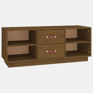 Móvel de TV - Modulo de TV - Armário de TV 100x34x40 cm madeira de pinho maciça castanho mel