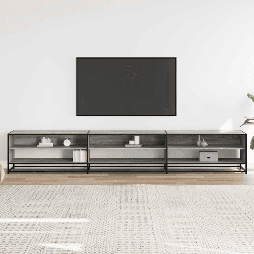 Móvel de TV - Modulo de TV - Armário de TV 270x40x46 cm derivados de madeira cinzento sonoma