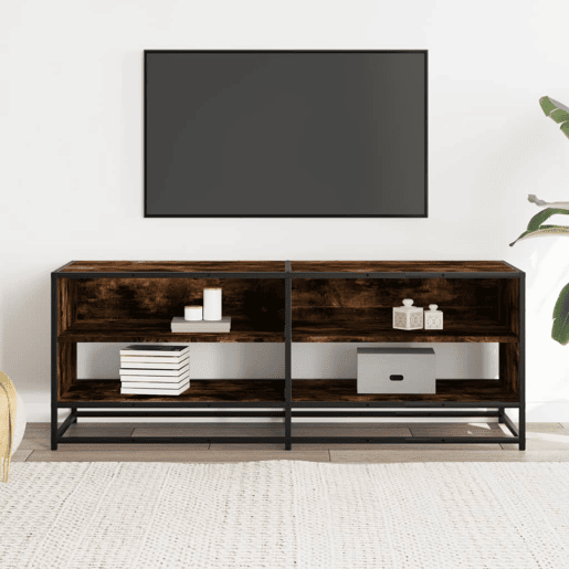 Móvel TV - Modulo de TV - Armário de TV 120,5x40x46 cm derivados madeirametal carvalho fumado