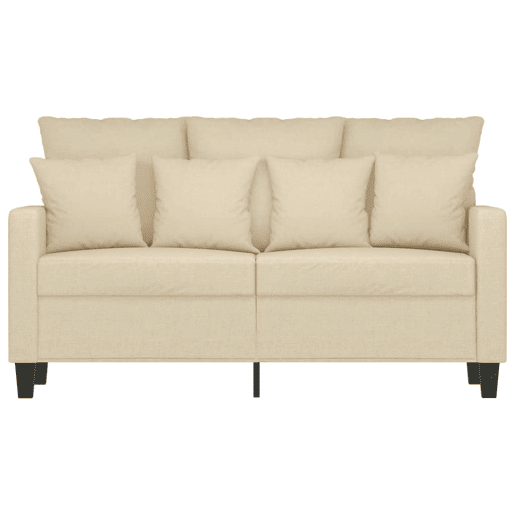 Sofá de 2 lugares - Sofá fixo tecido 120 cm cor creme Sofá de 2 lugares - Sofá fixo tecido 120 cm cor creme
