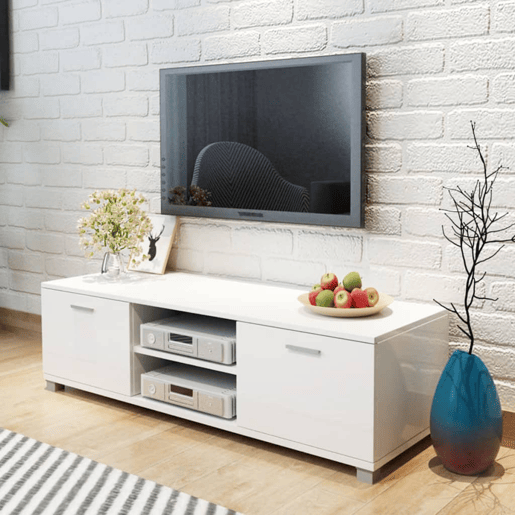 Móvel de TV - Modulo de TV - Armário de TV 140x40,5x35 cm branco brilhante Móvel de TV - Modulo de TV - Armário de TV 140x40,5x35 cm branco brilhante