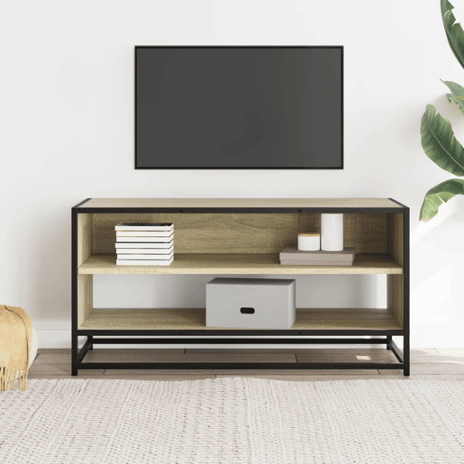 Móvel TV - Modulo de TV - Armário de TV 91x40x46 cm derivados madeirametal carvalho sonoma