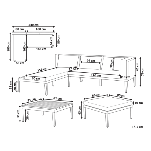 Beliani Conjunto lounge BRACCIANO Beliani Conjunto lounge BRACCIANO