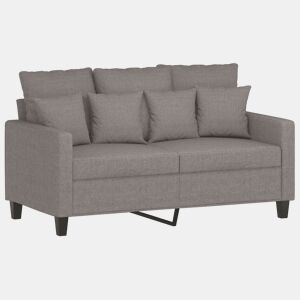 Sofá de 2 lugares - Sofá fixo tecido 120 cm cinzento-acastanhado