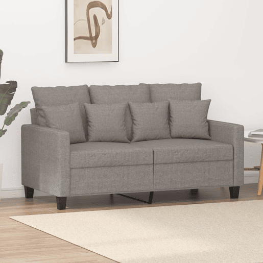 Sofá de 2 lugares - Sofá fixo tecido 120 cm cinzento-acastanhado Sofá de 2 lugares - Sofá fixo tecido 120 cm cinzento-acastanhado
