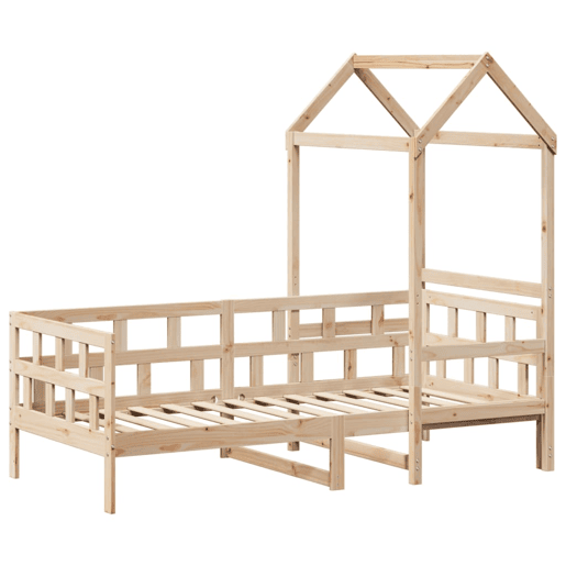 Cama infantil - Cama para crianças com telhado 80x200 cm madeira de pinho maciça Cama infantil - Cama para crianças com telhado 80x200 cm madeira de pinho maciça