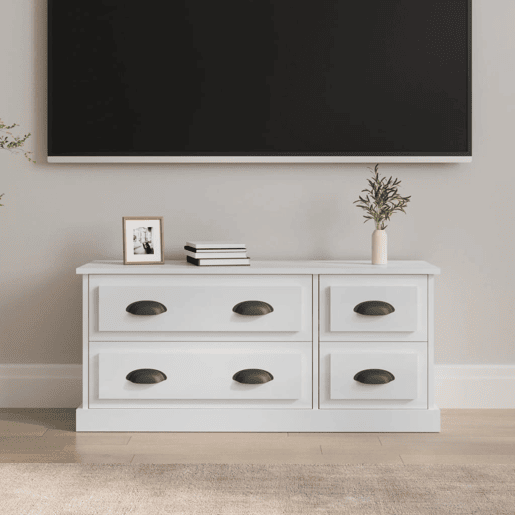 Móvel de TV - Modulo de TV - Armário de TV 100x35,5x45 cm derivados madeira branco brilhante