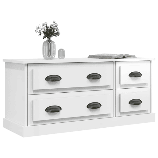 Móvel de TV - Modulo de TV - Armário de TV 100x35,5x45 cm derivados madeira branco brilhante