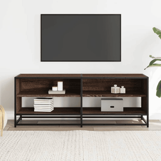 Móvel TV - Modulo de TV - Armário de TV 120,5x40x46 cm deriv. madeirametal carvalho castanho