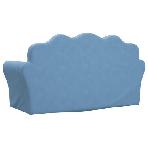 Sofá-cama infantil, Sofá conversível para crianças de 2 lugares pelúcia macia azul Sofá-cama infantil, Sofá conversível para crianças de 2 lugares pelúcia macia azul
