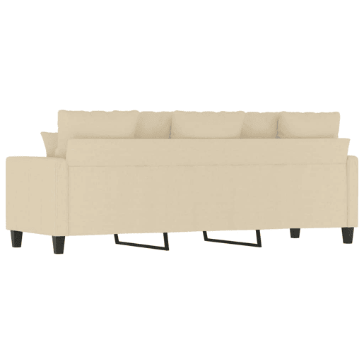 Sofá de 3 lugares - Sofá fixo tecido 180 cm cor creme