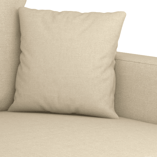 Sofá de 3 lugares - Sofá fixo tecido 180 cm cor creme
