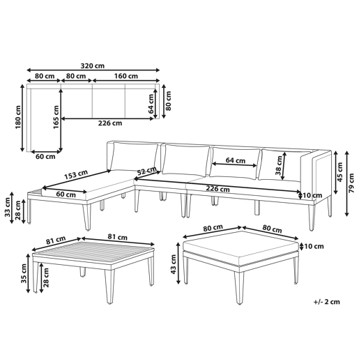 Beliani Conjunto lounge BRACCIANO