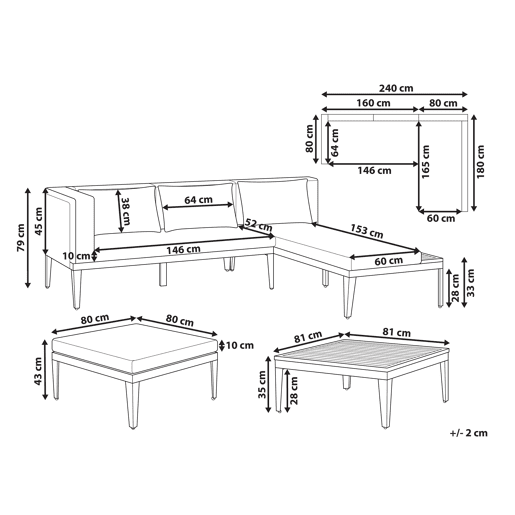 Beliani Conjunto lounge BRACCIANO Beliani Conjunto lounge BRACCIANO
