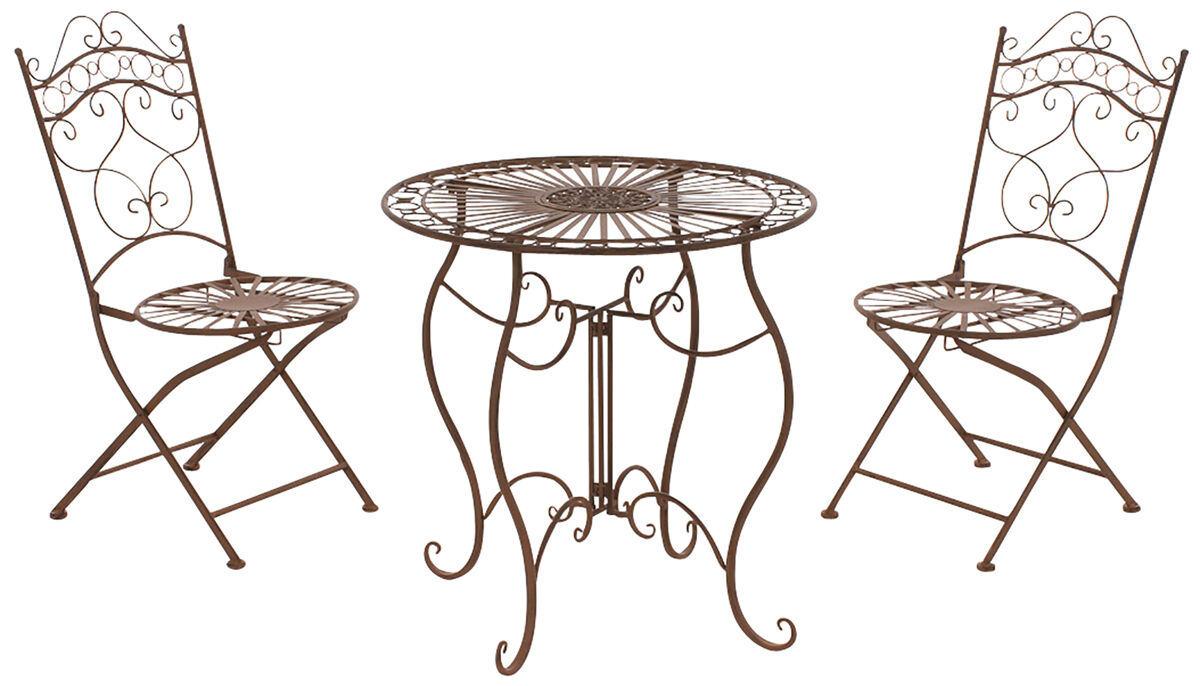 Conjunto de muebles de jardín indra metal marrón antiguo 50x40x92 cm