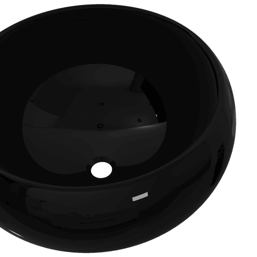 Lavatório - Lavabo - Pia de banheiro redondo em cerâmica preto 40x15 cm