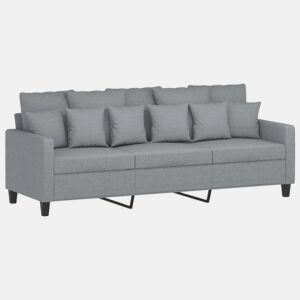 Sofá de 3 lugares - Sofá fixo 180 cm tecido cinza-claro