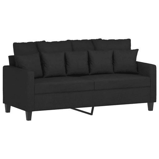 Sofá de 2 lugares - Sofá fixo tecido 140 cm preto