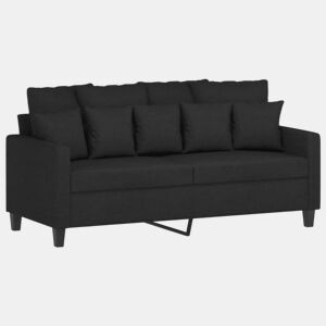 Sofá de 2 lugares - Sofá fixo tecido 140 cm preto