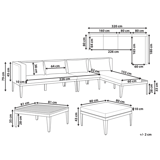 Beliani Conjunto lounge BRACCIANO
