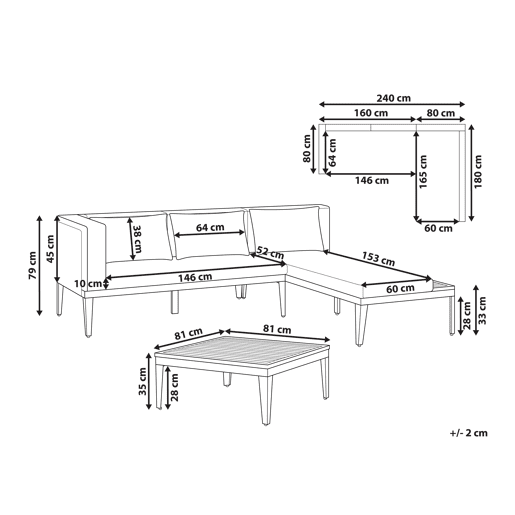 Beliani Conjunto lounge BRACCIANO
