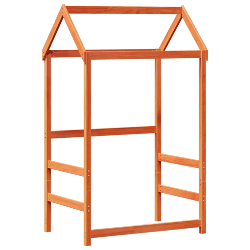 Cama infantil - Cama para crianças com telhado 90x200 cm pinho maciço castanho-mel Cama infantil - Cama para crianças com telhado 90x200 cm pinho maciço castanho-mel