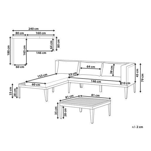 Beliani Conjunto lounge BRACCIANO