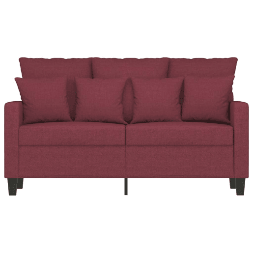 Sofá de 2 lugares - Sofá fixo tecido 120 cm vermelho tinto
