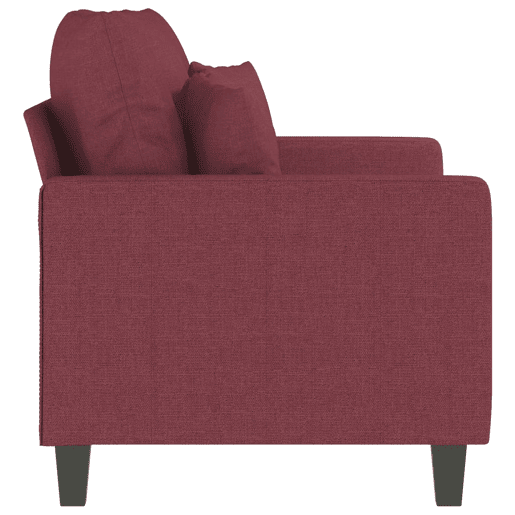 Sofá de 2 lugares - Sofá fixo tecido 120 cm vermelho tinto