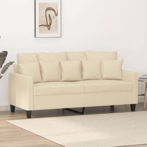 Sofá de 2 lugares - Sofá fixo tecido 140 cm cor creme