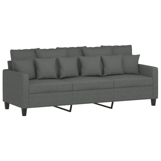 Sofá de 3 lugares - Sofá fixo 180 cm tecido cinza-escuro