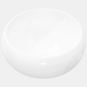 Lavatório - Lavabo - Pia de banheiro redondo em cerâmica branco 40x15 cm