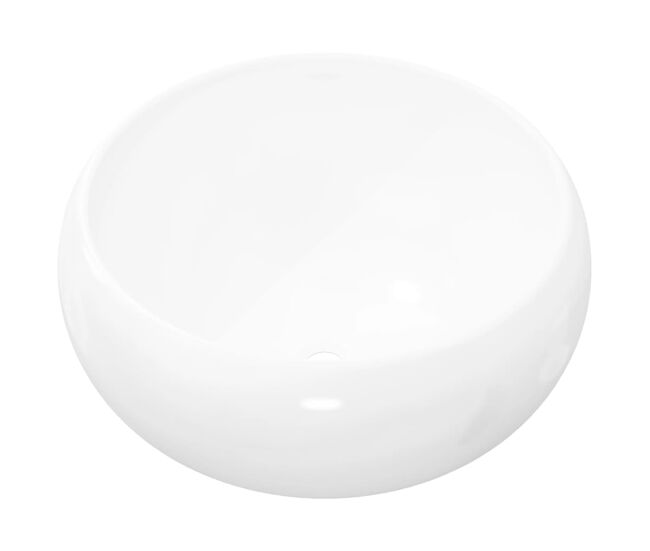 Lavabo - lavamanos redondo de cerámica 40x15 cm blanco
