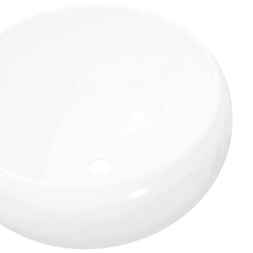 Lavatório - Lavabo - Pia de banheiro redondo em cerâmica branco 40x15 cm