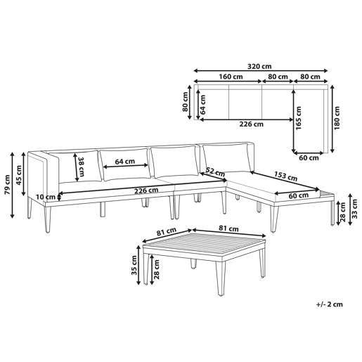Beliani Conjunto lounge BRACCIANO