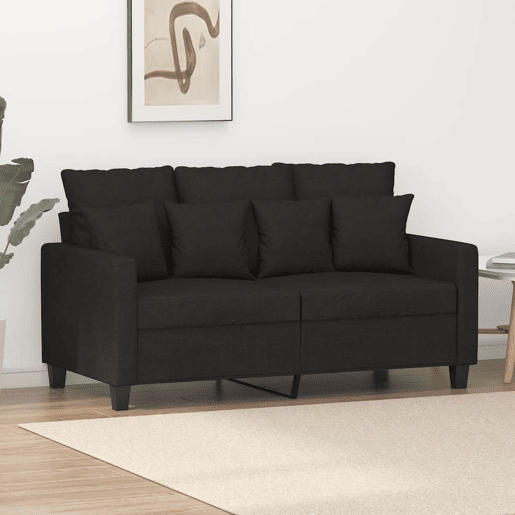 Sofá de 2 lugares - Sofá fixo tecido 120 cm preto