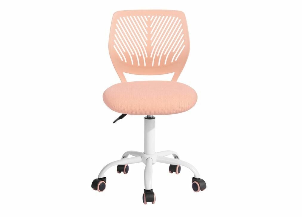 Silla de escritorio infantil rosa con ruedas