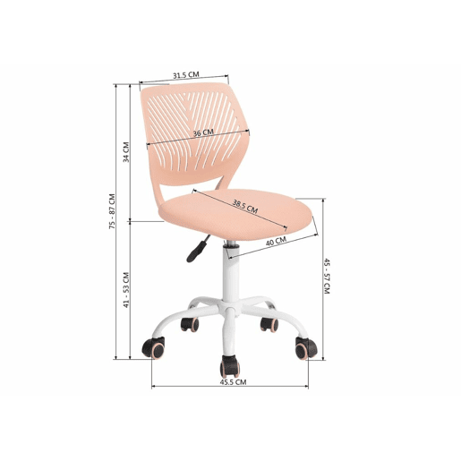 Cadeira de escritório infantil rosa com rodas Cadeira de escritório infantil rosa com rodas