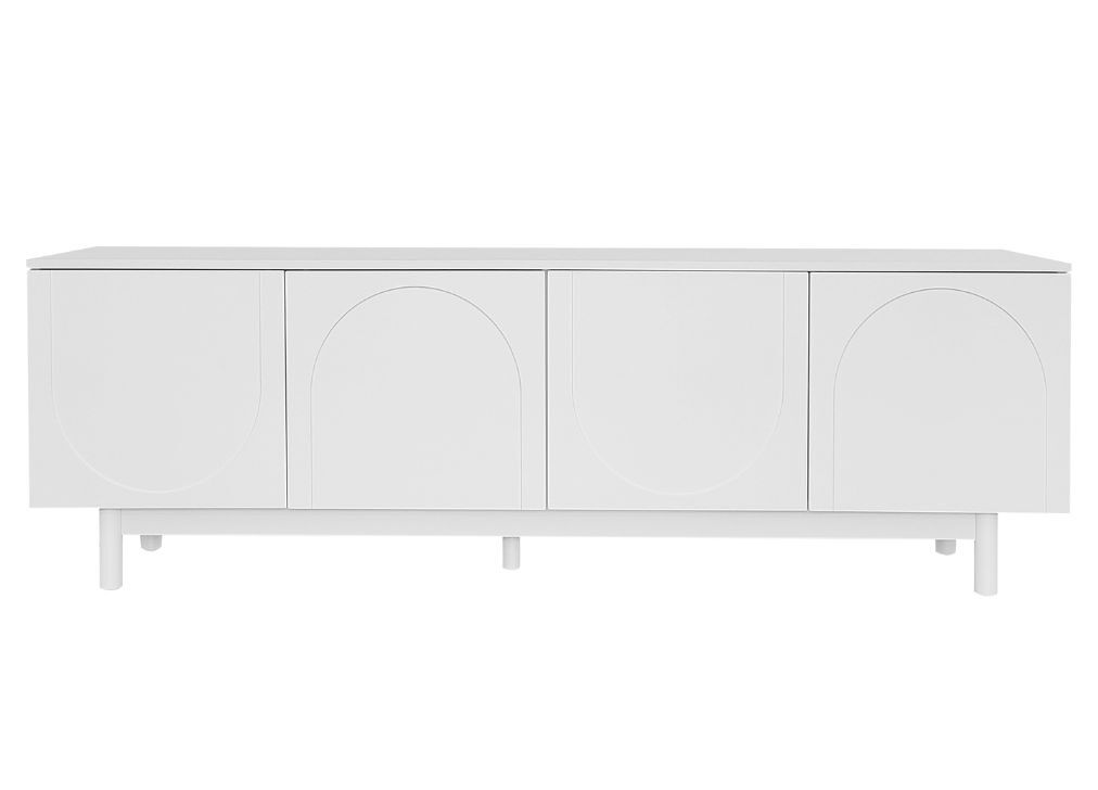 Mueble de TV de estilo lujoso con puertas texturizadas en forma de U
