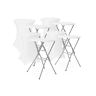 Mesa de recepção dobrável de aço com capa de proteção, set de 4, Gala + cobertura x4, Branco, 81x81x110 cm
